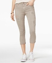 VANILLA STAR Junior&#39;s Distressed Beige Crop Skinny Jeans NWT 9 - £6.88 GBP
