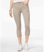 VANILLA STAR Junior&#39;s Distressed Beige Crop Skinny Jeans NWT 9 - £6.90 GBP