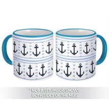 Nautical Anchor : Gift Mug Baby Shower Room Decor Marine Pattern Boy Sea Party D - £12.70 GBP