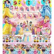 Princess Birthday Party Supplies For 24 Guests, Princess Birthday Decoration Inc - £59.32 GBP