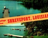 Dual View Banner Greetings From Shreveport LA Louisiana Chrome Postcard E10 - $2.92