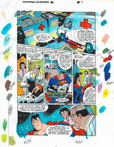 Original 1999 Superman Adventures 36 color guide art, DC Comics Colorist... - £43.95 GBP