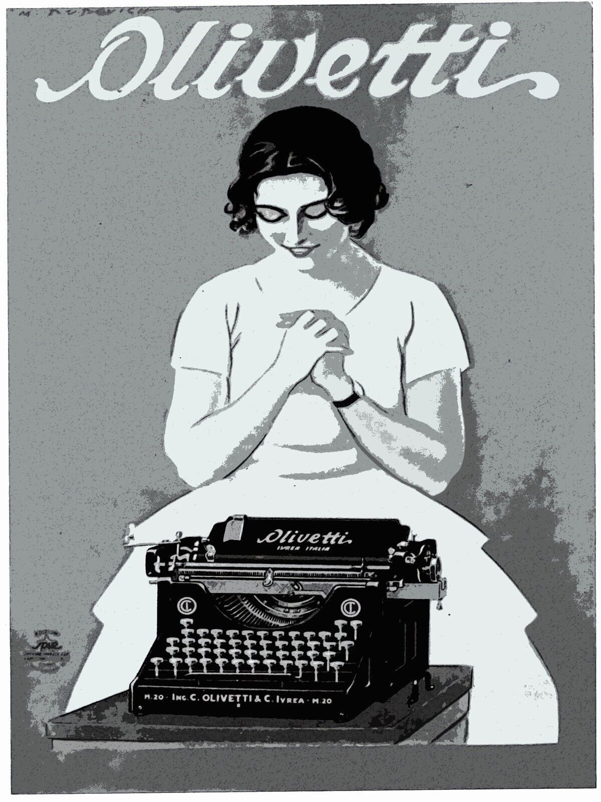 Decor Poster.Wall design.Home vintage interior art.Typewriter B&W ad.12398