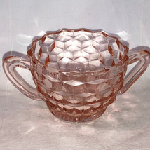 Vintage Pink Cubist Sugar Bowl Depression Glass Mint - $9.99