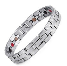 Trendy Stainless Steel Bracelets For Men With Magnet Health Care Bio Ene... - $31.58