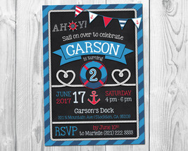 Nautical Birthday invitation / Nautical birthday Party invitation - £6.28 GBP