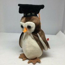 Ty Beanie Baby Wise Owl Bird Graduate Plush Stuffed Animal Retired Tag M... - £15.72 GBP