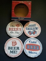 Limited Edition Absorbent Coaster Set Cold Beer Here Just Chillin NEW - $7.95