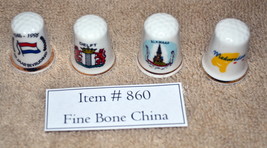 Thimbles, 4 Pcs, Fine Bone China, # 860, antiques, collectables, vintage... - $8.20