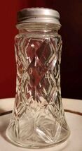 VTG Ancor Hocking Waterford Clear Glass Salt or Pepper Shaker Diamond Pa... - $8.99