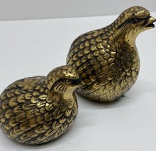 Vintage Brass Quails Partridge Game Bird Figures Paperweights Lot of 2 - $22.77