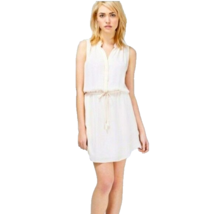 Aritzia Babaton Benadict Silk Mini Dress Pleated Sleeveless Tie Waist Iv... - $26.99