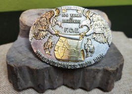 Belt Buckle Eagles FOE 100 Years High End Wipe Out Cancer Trail Ride 1998 - £23.87 GBP