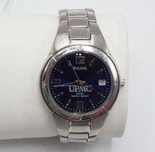 Pulsar Seiko Mens Watch Date Blue Dial WR 100M VX42-B354 UPMC Logo - £27.39 GBP