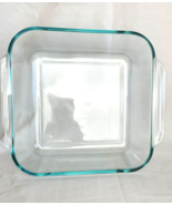 Pyrex 222 Clear Baking Dish 8x8 Inch Square Blue Green tint EUC - £8.97 GBP