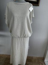 Brunello Cucinelli ivory Sequence Linen Knit hi-low Dress Gown sz XL NWT $ 4k - £1,044.75 GBP