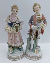 Vintage Andrea By Sadek Porcelain Victorian Couple Lady &amp; Man Figurine Set Japan - £32.36 GBP