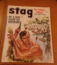 Stag Magazine April 1956 Desoto cover art; Female Jungle; South Sea Adve... - £31.07 GBP