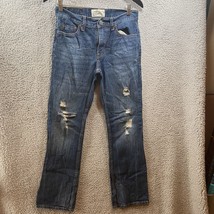 Men’s Aeropostale Jeans Size 28x30 Dark Wash Distressed Holes Driggs Sli... - $13.50