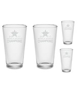  SET OF 4  Houston Astros World Series Champions 2017 Beer Etched Glasses - £28.52 GBP