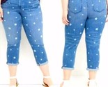 Lane Bryant Straight crop jeans high rise Essential Stretch star design ... - $34.30