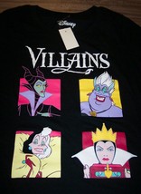 Women&#39;s Teen Walt Disney Villains Maleficent Ursula Cruella T-shirt Large New - £15.82 GBP
