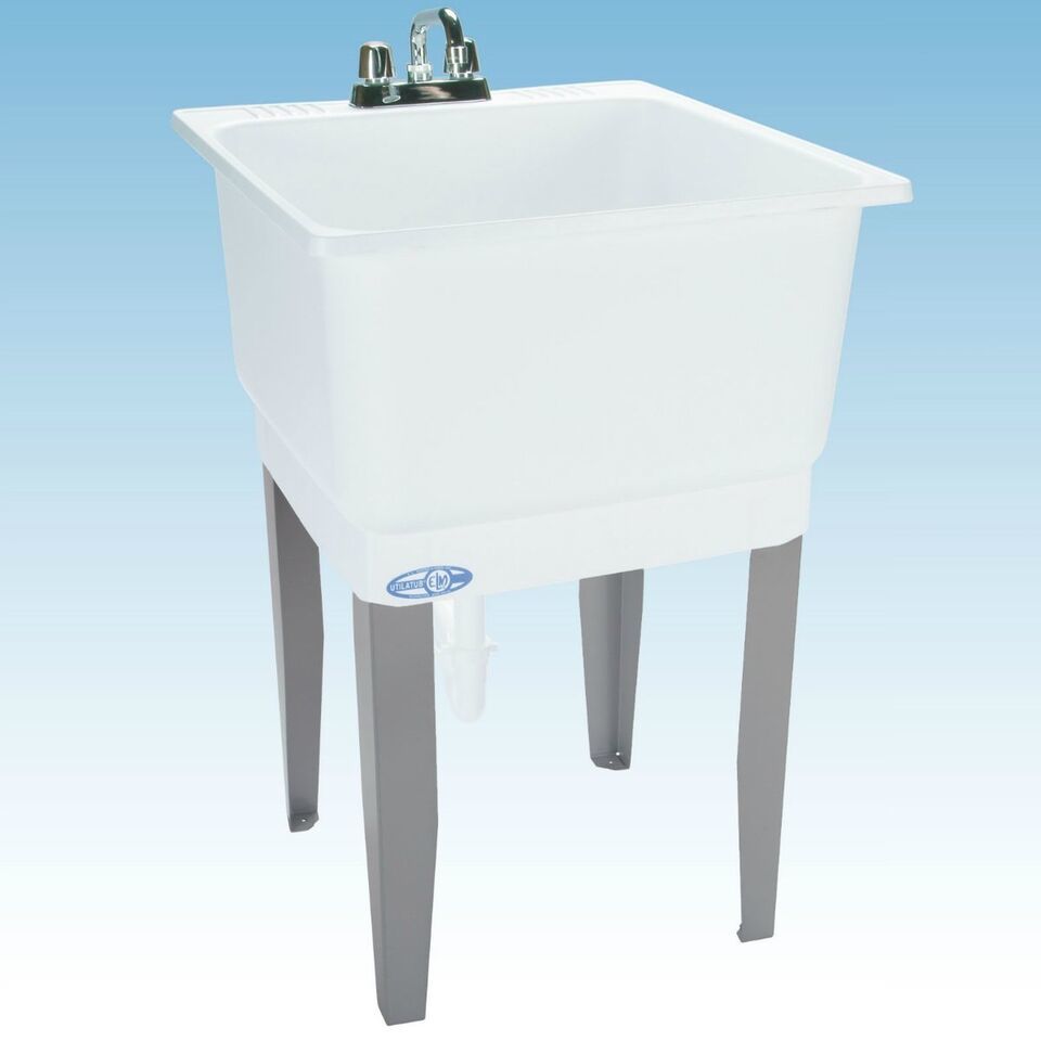 El Mustee 14CP Utilatub 20 gal Floor-Mount Combo Laundry/Utility Tub, 33... - $155.36