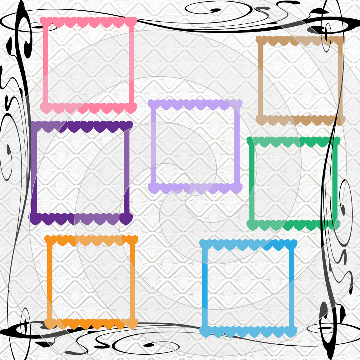 Frames 103a-Digital Clipart-Art Clip-Gift Cards-Heart-PNG-Banner-Gift Ta... - $1.99