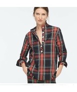 J Crew Jeweled Button Popover Tunic Top Stewart Tartan Plaid Womens 6 Ho... - $602.04 MXN
