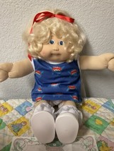 Vintage Cabbage Patch Kid Girl Blonde Cornsilk Hair Blue Eyes Head Mold #5 1986 - $215.00