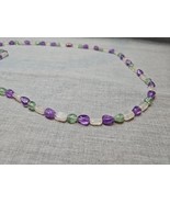 Stone Style Necklace, Clear/Purple/Green, 35&#39;&#39; Vintage  - $183.25 MXN