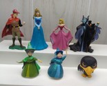 Disney princess Aurora USED figure lot Prince Maleficent Godmothers Diab... - $24.74