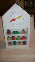 Kitchen Wall or Countertop Clock with Green, Yellow &amp; Red Peppers - £47.19 GBP
