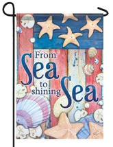 From Sea to Shining Sea Patriotic Beach Garden Flag-2 Sided Message, 13&quot; x 18&quot; - £14.66 GBP