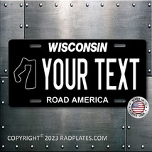 WISCONSIN Road America Custom Vanity Personalized Aluminum License Plate Tag NEW - £15.46 GBP