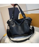 Big Black Shoulder Bags for Women Large Hobo Shopper Bag Solid Color Qua... - £39.67 GBP