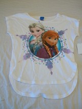 Girls Disney Frozen Tee Shirt White Short Sleeve XLarge New W Tags - £7.71 GBP