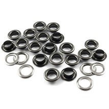 1/4" Hole Size 100 Sets Gunmetal Black Metal Grommets Eyelets With Washers For B - £20.82 GBP