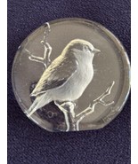 Vintage Mats Jonasson Etched Lead Crystal Bird Paperweight Glass Art - €15,26 EUR