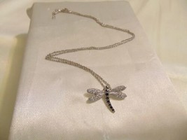 Giani Bernini 18&quot; S.Silver Cubic Zirconia Dragonfly Pendant Necklace K642 $120 - £37.02 GBP