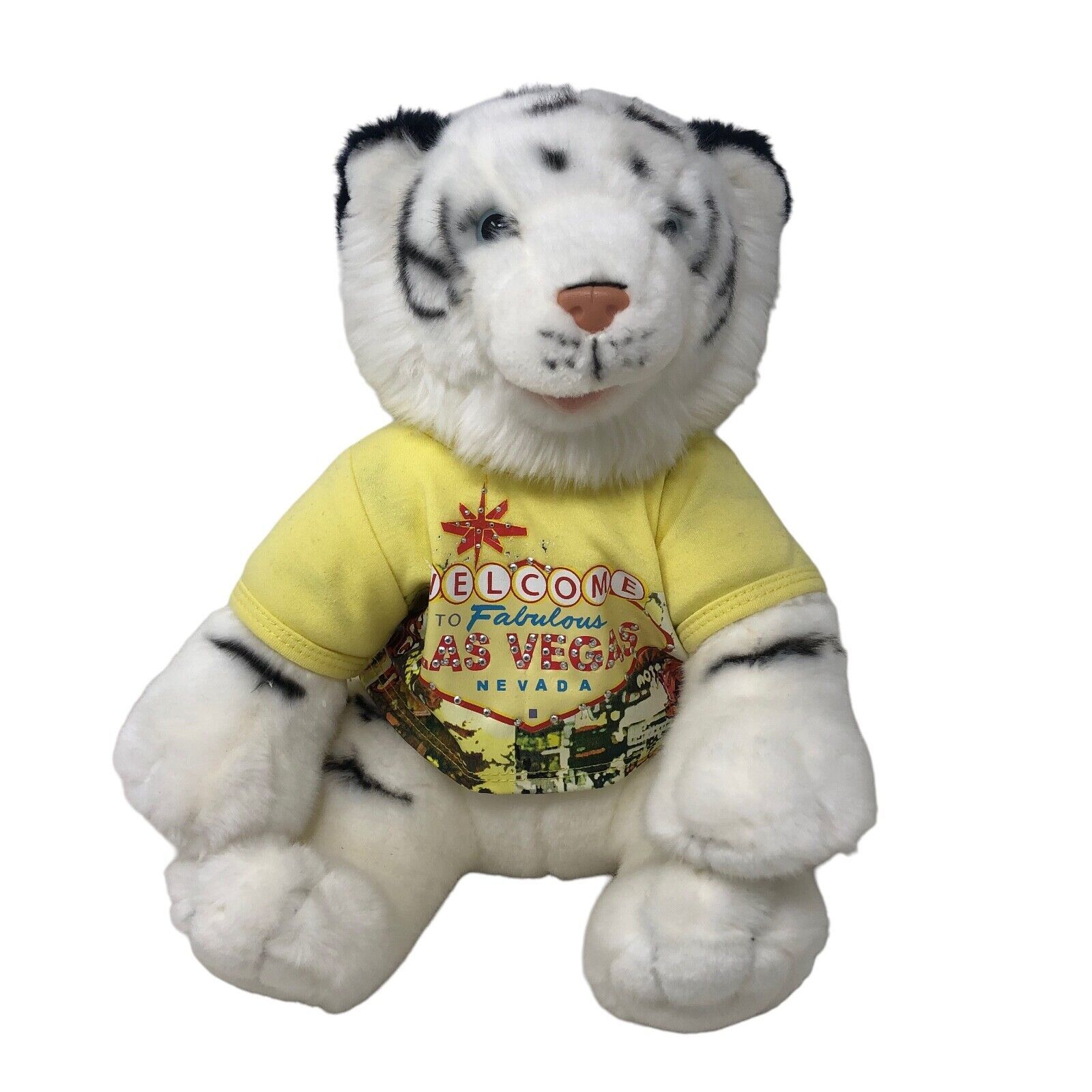 Primary image for Build A Bear Retired Siberian White Tiger Plush w/ Las Vegas Shirt
