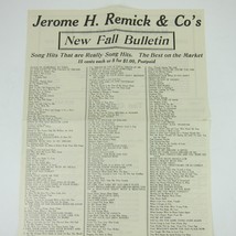 Sheet Music Jerome H. Remick &amp; Co Advertising Fall Bulletin Antique 1912 RARE - £7.84 GBP