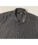 Cultura Men&#39;s Button Down Shirt Size Large Black Long Sleeve Stripe - €7,81 EUR