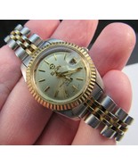 Ladies ELGIN Wristwatch gold &amp; silver tone JAPAN 100 FEET water resistant  - $18.22