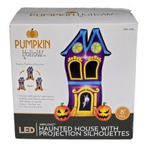 Halloween Haunted House LED Pumpkin Hollow 8ft Inflatable Projection Silhouette - £80.88 GBP