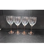 Luminarc Peach Pink Stem Wine Glasses, Set of 4, 7.75&quot; Tall Vtg French G... - $48.88 CAD