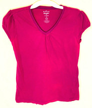 Old Navy Girls XXLG Burgundy V Neck Cap Sleeve T shirt - $13.44