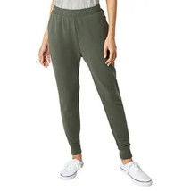 Eddie Bauer Pants Jogger Womens Medium Clover Green Side Pockets Knit Stretch - $24.05