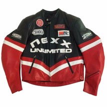 Nexx Unlimited Racing Men&#39;s Leather Jacket, NEX-0962 BLACK/RED/WHITE - £477.71 GBP