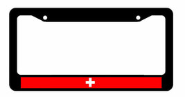 Switzerland Swiss Flag Country Stripe Racing Car Truck License Plate Frame - £9.37 GBP